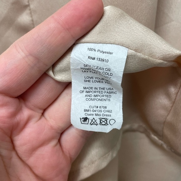 Show Me Your Mumu Claire Midi Dress in Champagne Luxe Satin AS IS - Picture 10 of 12